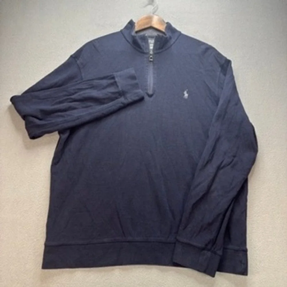 Polo Ralph Lauren Quarter Zip Pullover Sweater Regular Fit L Blue Pony Preppy